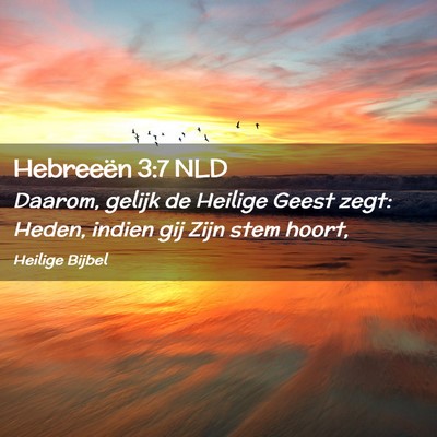 Picture 02 - Hebreeën 3:7 NLD - Daarom, gelijk de Heilige Geest zegt: Heden, - Bible Verse Picture