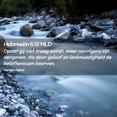 Picture 02 - Hebreeën 6:12 NLD - Opdat gij niet traag wordt, maar navolgers zijt - Bible Verse Picture