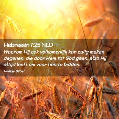 Picture 02 - Hebreeën 7:25 NLD - Waarom Hij ook volkomenlijk kan zalig maken - Bible Verse Picture