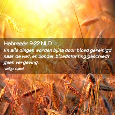 Picture 02 - Hebreeën 9:22 NLD - En alle dingen worden bijna door bloed gereinigd - Bible Verse Picture