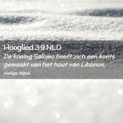 Picture 02 - Hooglied 3:9 NLD - De koning Salomo heeft zich een koets gemaakt van - Bible Verse Picture
