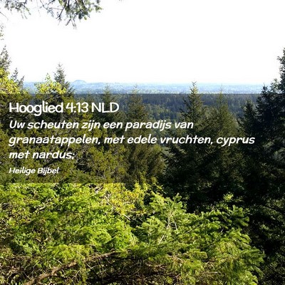Picture 02 - Hooglied 4:13 NLD - Uw scheuten zijn een paradijs van granaatappelen, - Bible Verse Picture