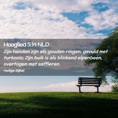 Picture 02 - Hooglied 5:14 NLD - Zijn handen zijn als gouden ringen, gevuld met - Bible Verse Picture