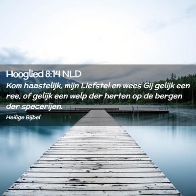 Picture 02 - Hooglied 8:14 NLD - Kom haastelijk, mijn Liefste! en wees Gij gelijk - Bible Verse Picture