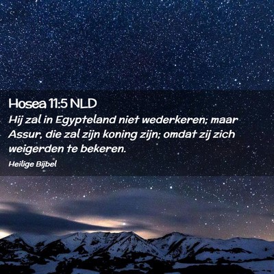 Picture 02 - Hosea 11:5 NLD - Hij zal in Egypteland niet wederkeren; maar - Bible Verse Picture