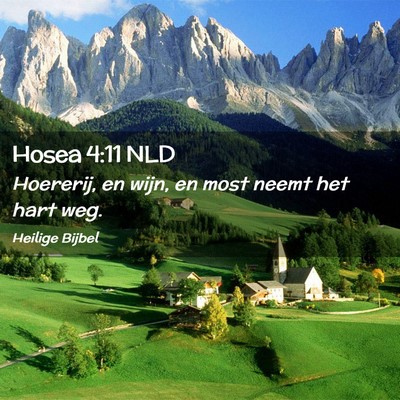 Picture 02 - Hosea 4:11 NLD - Hoererij, en wijn, en most neemt het hart - Bible Verse Picture