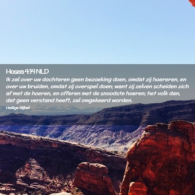 Picture 02 - Hosea 4:14 NLD - Ik zal over uw dochteren geen bezoeking doen, - Bible Verse Picture