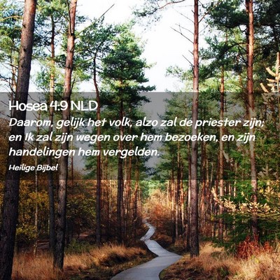 Picture 02 - Hosea 4:9 NLD - Daarom, gelijk het volk, alzo zal de priester - Bible Verse Picture