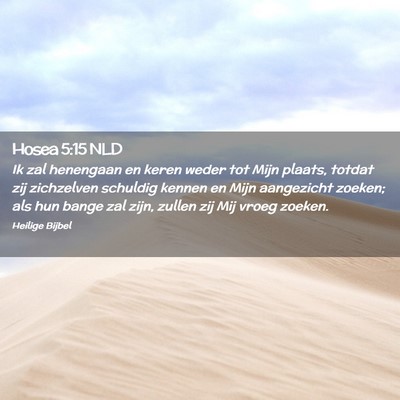 Picture 02 - Hosea 5:15 NLD - Ik zal henengaan en keren weder tot Mijn plaats, - Bible Verse Picture