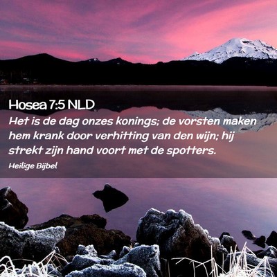 Picture 02 - Hosea 7:5 NLD - Het is de dag onzes konings; de vorsten maken hem - Bible Verse Picture