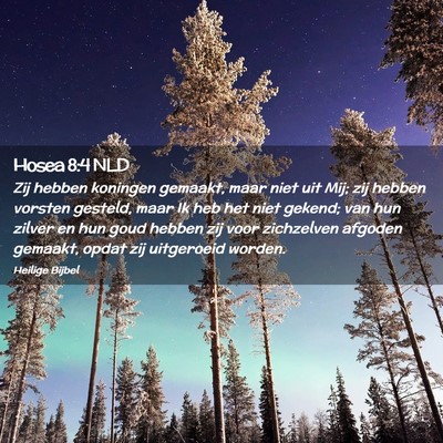 Picture 02 - Hosea 8:4 NLD - Zij hebben koningen gemaakt, maar niet uit Mij; - Bible Verse Picture