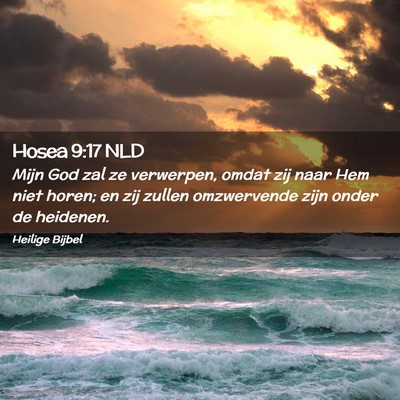 Picture 02 - Hosea 9:17 NLD - Mijn God zal ze verwerpen, omdat zij naar Hem - Bible Verse Picture