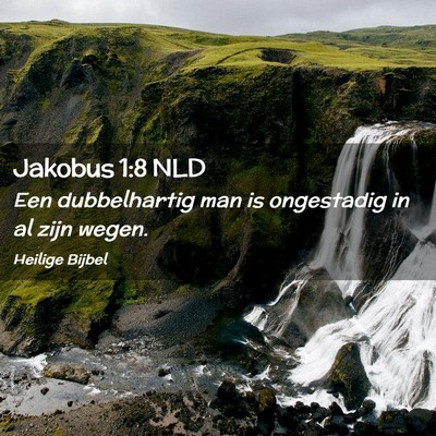 Picture 02 - Jakobus 1:8 NLD - Een dubbelhartig man is ongestadig in al zijn - Bible Verse Picture