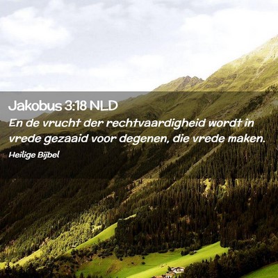 Picture 02 - Jakobus 3:18 NLD - En de vrucht der rechtvaardigheid wordt in vrede - Bible Verse Picture