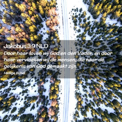 Picture 02 - Jakobus 3:9 NLD - Door haar loven wij God en den Vader, en door - Bible Verse Picture
