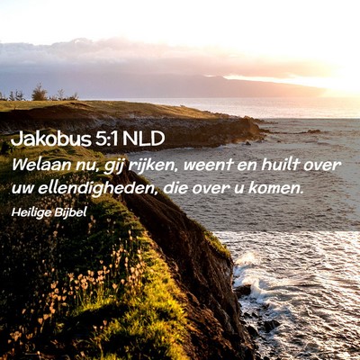 Picture 02 - Jakobus 5:1 NLD - Welaan nu, gij rijken, weent en huilt over uw - Bible Verse Picture