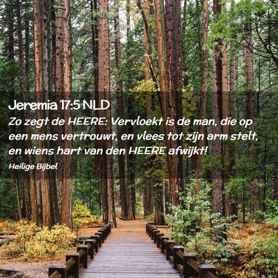 Picture 02 - Jeremia 17:5 NLD - Zo zegt de HEERE: Vervloekt is de man, die op een - Bible Verse Picture