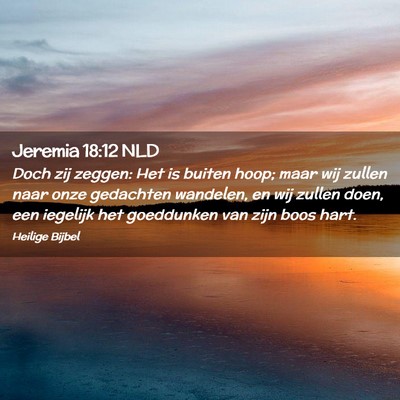 Picture 02 - Jeremia 18:12 NLD - Doch zij zeggen: Het is buiten hoop; maar wij - Bible Verse Picture