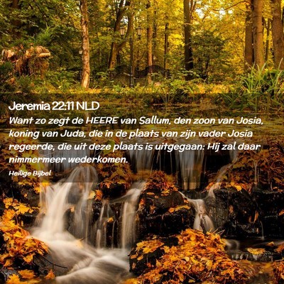 Picture 02 - Jeremia 22:11 NLD - Want zo zegt de HEERE van Sallum, den zoon van - Bible Verse Picture