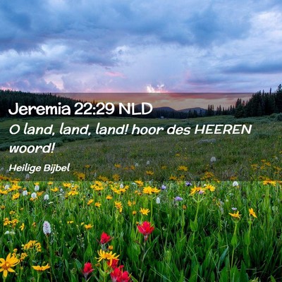 Picture 02 - Jeremia 22:29 NLD - O land, land, land! hoor des HEEREN - Bible Verse Picture