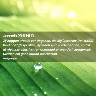 Picture 02 - Jeremia 23:17 NLD - Zij zeggen steeds tot degenen, die Mij lasteren: - Bible Verse Picture