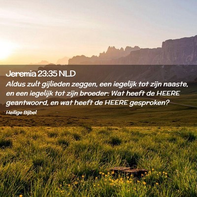 Picture 02 - Jeremia 23:35 NLD - Aldus zult gijlieden zeggen, een iegelijk tot - Bible Verse Picture