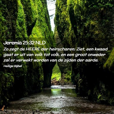 Picture 02 - Jeremia 25:32 NLD - Zo zegt de HEERE der heirscharen: Ziet, een kwaad - Bible Verse Picture