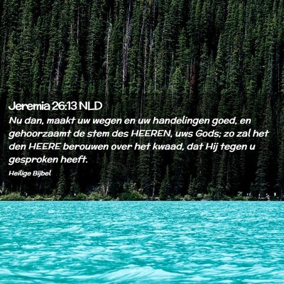 Picture 02 - Jeremia 26:13 NLD - Nu dan, maakt uw wegen en uw handelingen goed, en - Bible Verse Picture