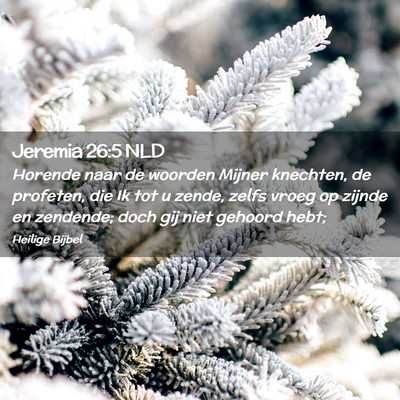 Picture 02 - Jeremia 26:5 NLD - Horende naar de woorden Mijner knechten, de - Bible Verse Picture