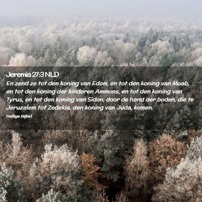 Picture 02 - Jeremia 27:3 NLD - En zend ze tot den koning van Edom, en tot den - Bible Verse Picture
