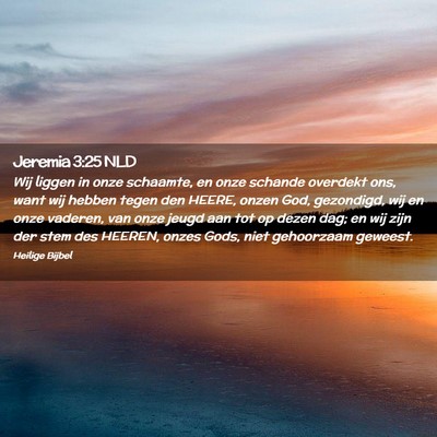 Picture 02 - Jeremia 3:25 NLD - Wij liggen in onze schaamte, en onze schande - Bible Verse Picture