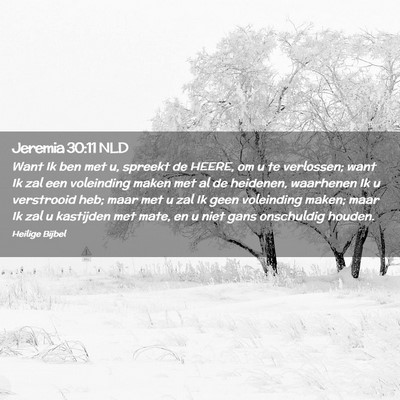 Picture 02 - Jeremia 30:11 NLD - Want Ik ben met u, spreekt de HEERE, om u te - Bible Verse Picture