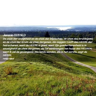 Picture 02 - Jeremia 33:11 NLD - De stem der vrolijkheid en de stem der - Bible Verse Picture