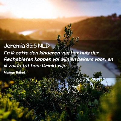 Picture 02 - Jeremia 35:5 NLD - En ik zette den kinderen van het huis der - Bible Verse Picture