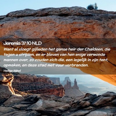 Picture 02 - Jeremia 37:10 NLD - Want al sloegt gijlieden het ganse heir der - Bible Verse Picture