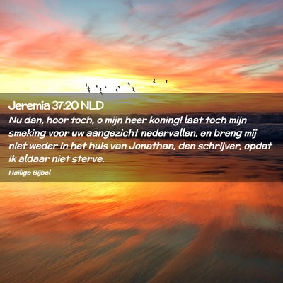 Picture 02 - Jeremia 37:20 NLD - Nu dan, hoor toch, o mijn heer koning! laat toch - Bible Verse Picture
