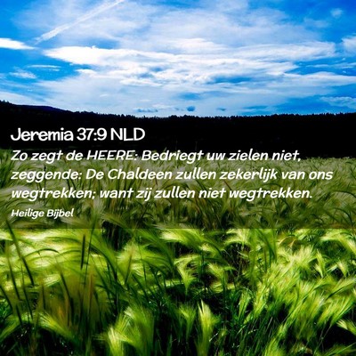 Picture 02 - Jeremia 37:9 NLD - Zo zegt de HEERE: Bedriegt uw zielen niet, - Bible Verse Picture