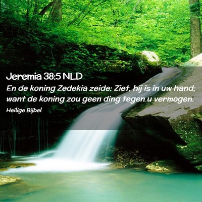 Picture 02 - Jeremia 38:5 NLD - En de koning Zedekia zeide: Ziet, hij is in uw - Bible Verse Picture
