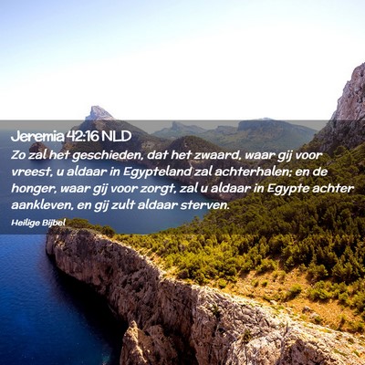 Picture 02 - Jeremia 42:16 NLD - Zo zal het geschieden, dat het zwaard, waar gij - Bible Verse Picture