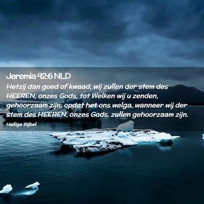 Picture 02 - Jeremia 42:6 NLD - Hetzij dan goed of kwaad, wij zullen der stem des - Bible Verse Picture