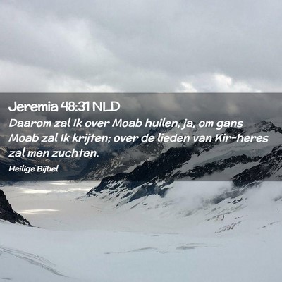 Picture 02 - Jeremia 48:31 NLD - Daarom zal Ik over Moab huilen, ja, om gans Moab - Bible Verse Picture