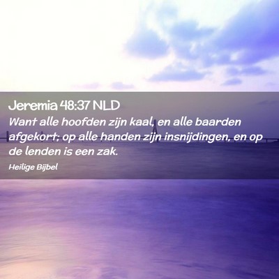 Picture 02 - Jeremia 48:37 NLD - Want alle hoofden zijn kaal, en alle baarden - Bible Verse Picture