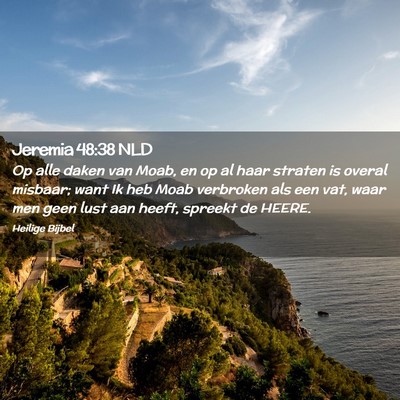 Picture 02 - Jeremia 48:38 NLD - Op alle daken van Moab, en op al haar straten is - Bible Verse Picture