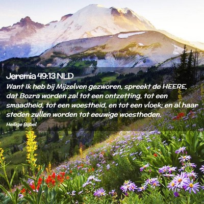 Picture 02 - Jeremia 49:13 NLD - Want Ik heb bij Mijzelven gezworen, spreekt de - Bible Verse Picture