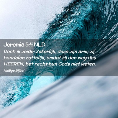 Picture 02 - Jeremia 5:4 NLD - Doch ik zeide: Zekerlijk, deze zijn arm; zij - Bible Verse Picture