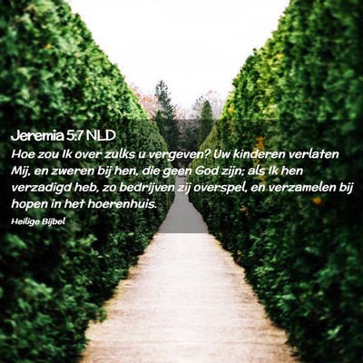 Picture 02 - Jeremia 5:7 NLD - Hoe zou Ik over zulks u vergeven? Uw kinderen - Bible Verse Picture