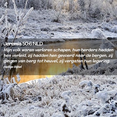 Picture 02 - Jeremia 50:6 NLD - Mijn volk waren verloren schapen, hun herders - Bible Verse Picture