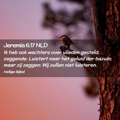 Picture 02 - Jeremia 6:17 NLD - Ik heb ook wachters over ulieden gesteld, - Bible Verse Picture