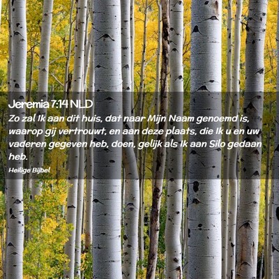 Picture 02 - Jeremia 7:14 NLD - Zo zal Ik aan dit huis, dat naar Mijn Naam - Bible Verse Picture