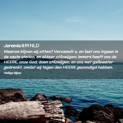 Picture 02 - Jeremia 8:14 NLD - Waarom blijven wij zitten? Verzamelt u, en laat - Bible Verse Picture